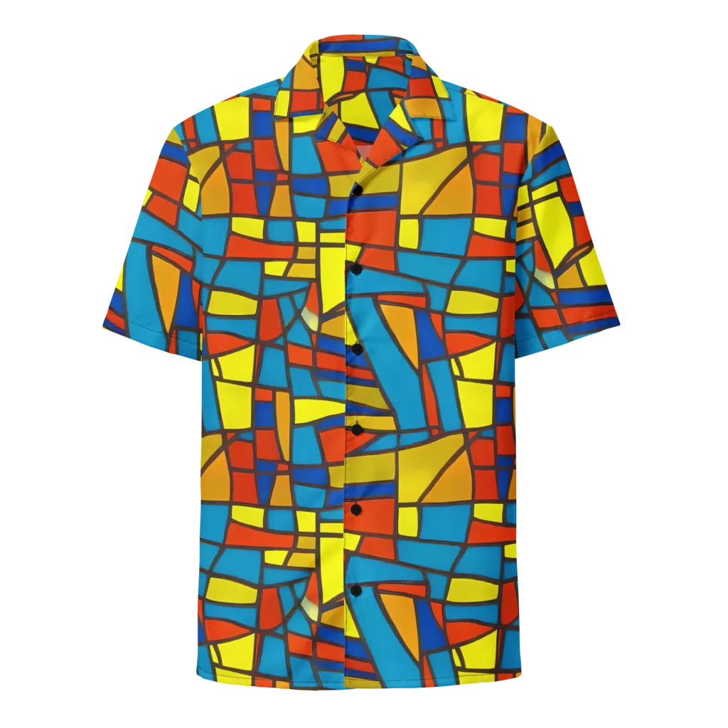 Mondrian Mesh on Button Shirt — Front