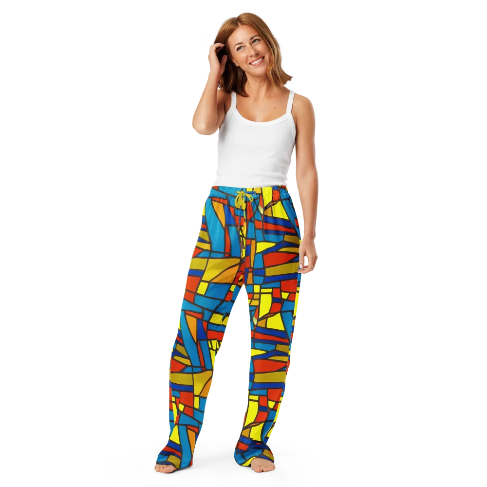 Mondrian Mesh on Women's Pajama Pants — Front