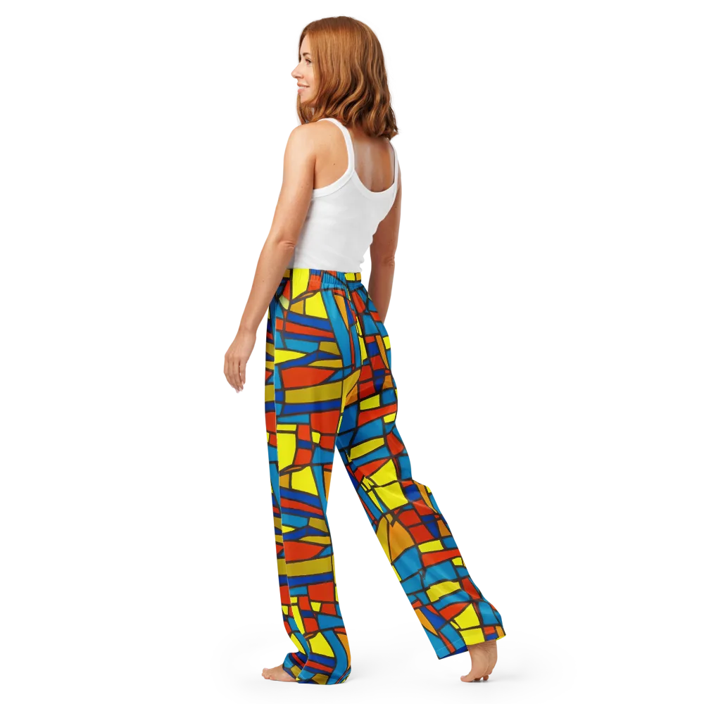 Mondrian Mesh on Women's Pajama Pants — Back