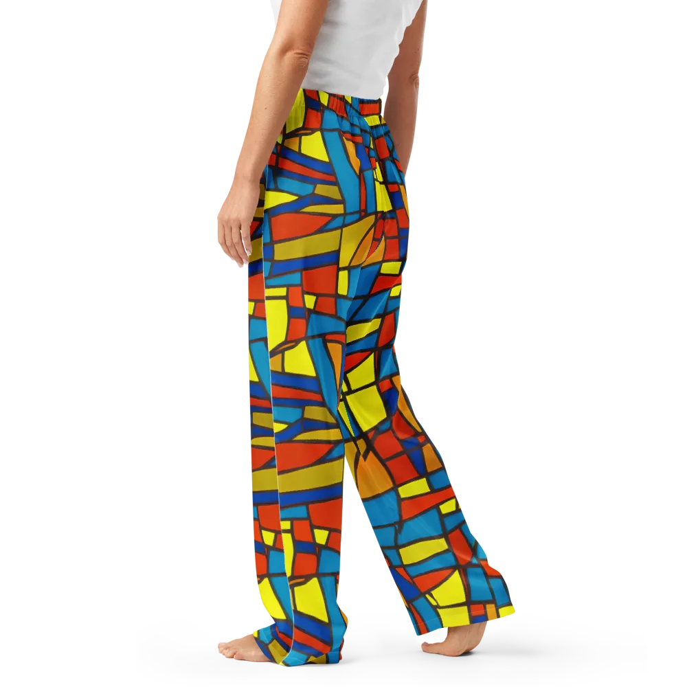 Mondrian Mesh on Women's Pajama Pants — Left