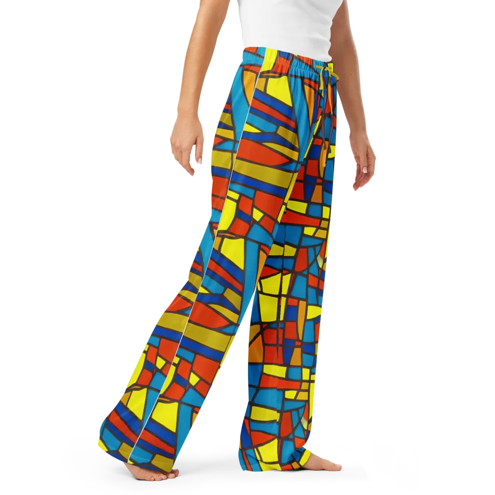 Mondrian Mesh on Women's Pajama Pants — Right Front
