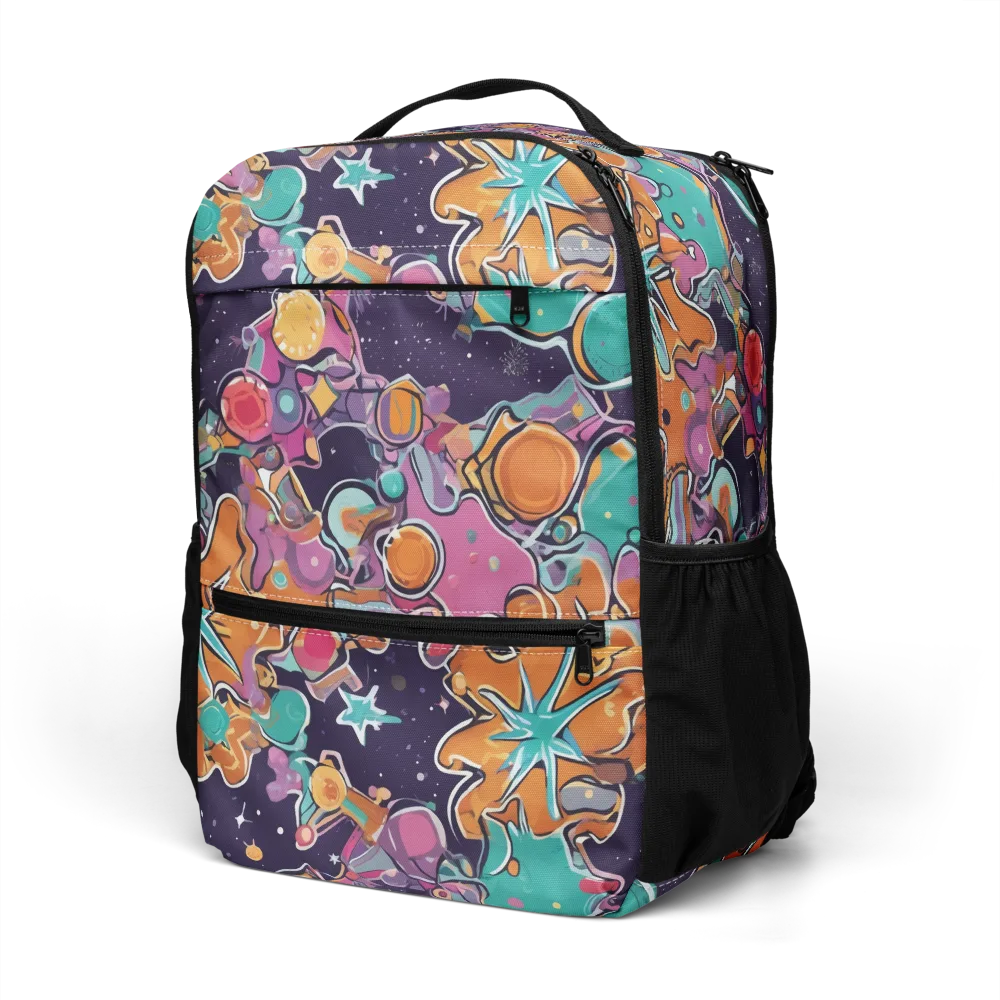 Orbiting Bonbons on Utility Backpack — Left Front