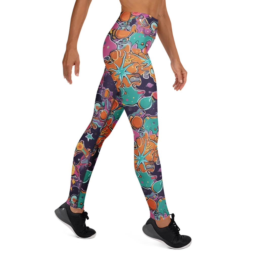 Orbiting Bonbons on Yoga Leggings — Right