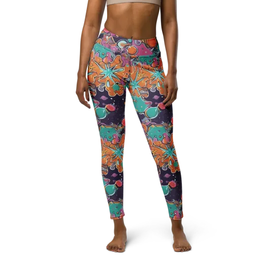 Orbiting Bonbons on a Yoga Leggings