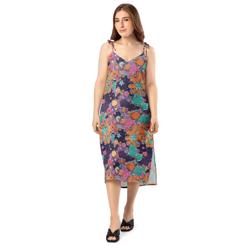 Orbiting Bonbons on Slip Dress — Front
