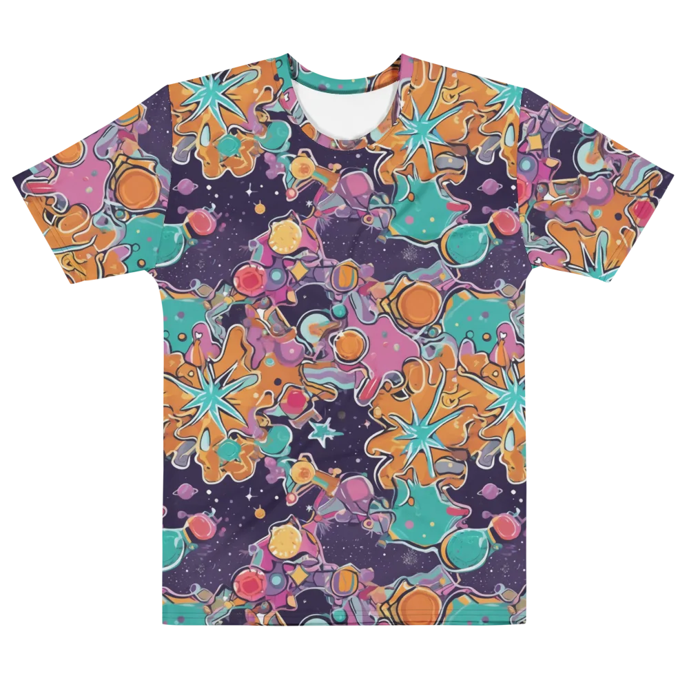 Orbiting Bonbons on Men's Cotton Crew Neck T-Shirt — Front