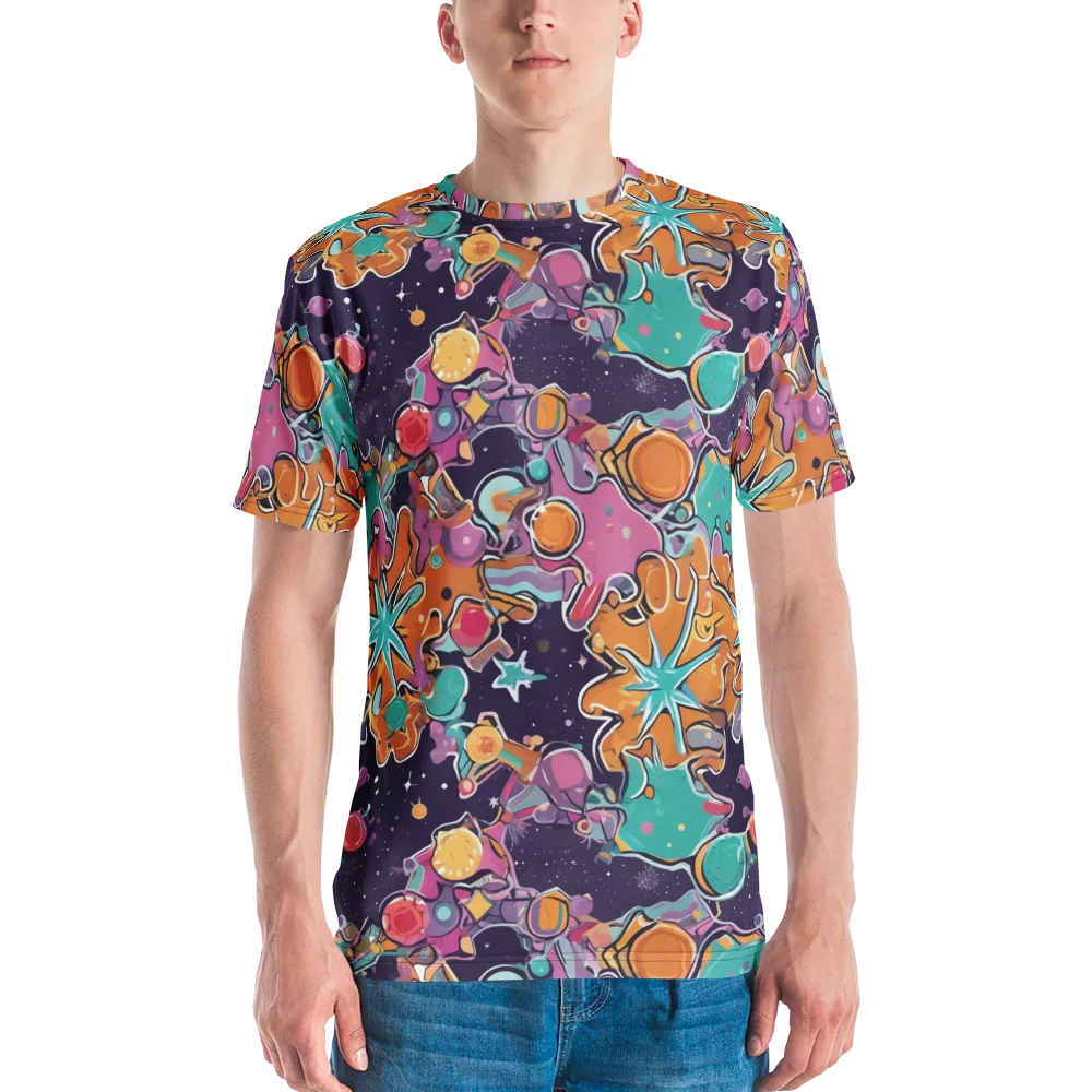 Orbiting Bonbons on Men's Crew Neck T-Shirt — Front