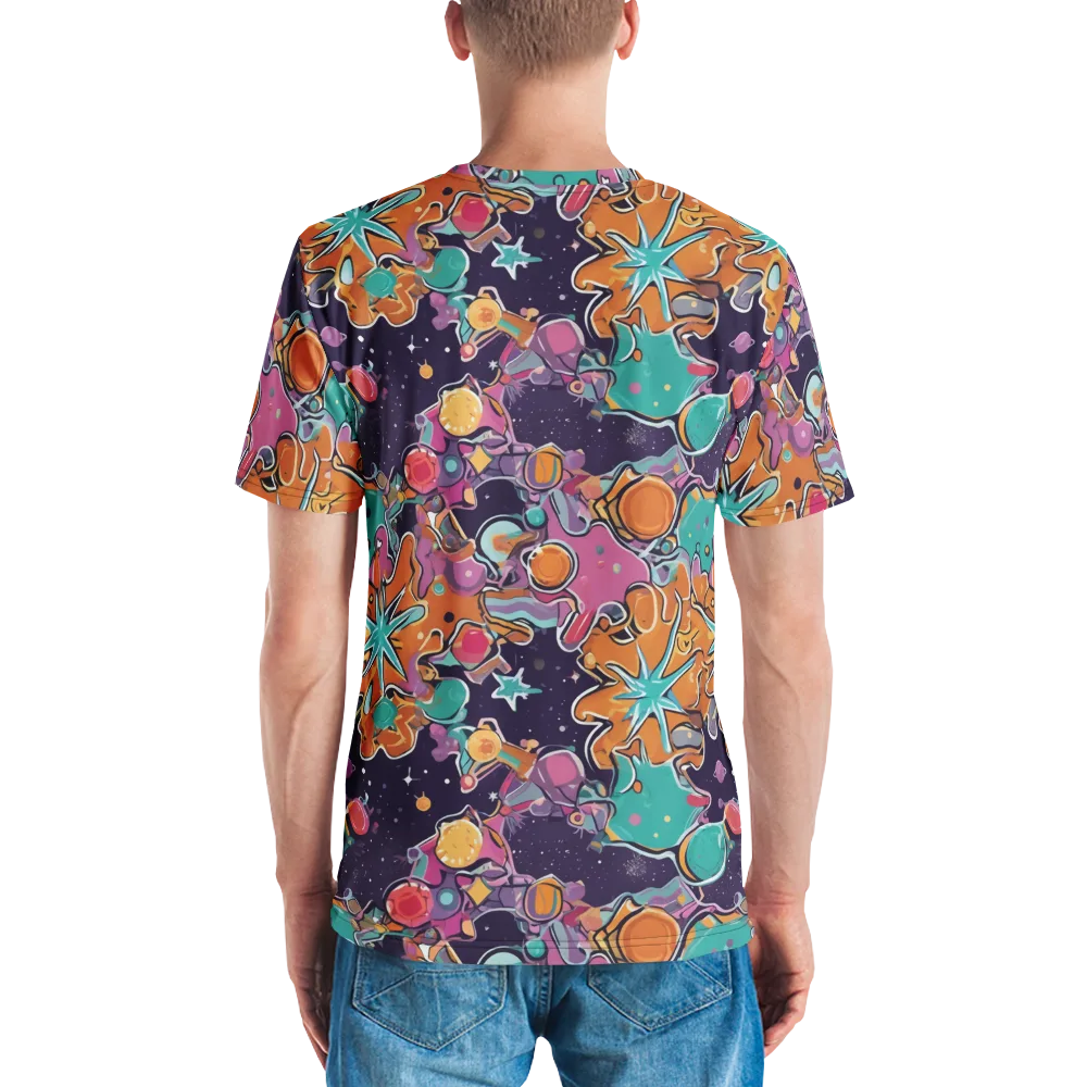 Orbiting Bonbons on Men's Crew Neck T-Shirt — Back