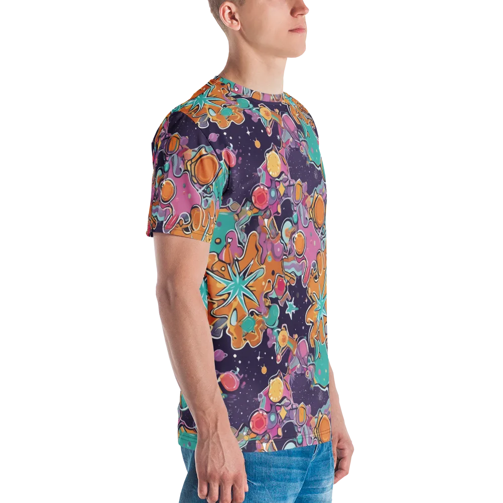 Orbiting Bonbons on Men's Crew Neck T-Shirt — Right