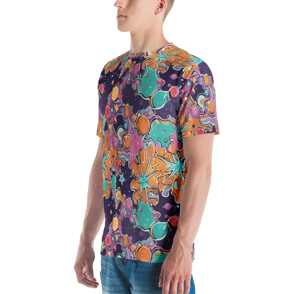 Orbiting Bonbons on Men's Crew Neck T-Shirt — Left