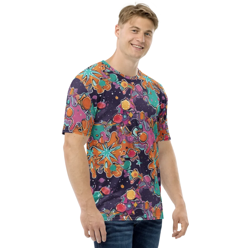 Orbiting Bonbons on Men's Crew Neck T-Shirt — Right