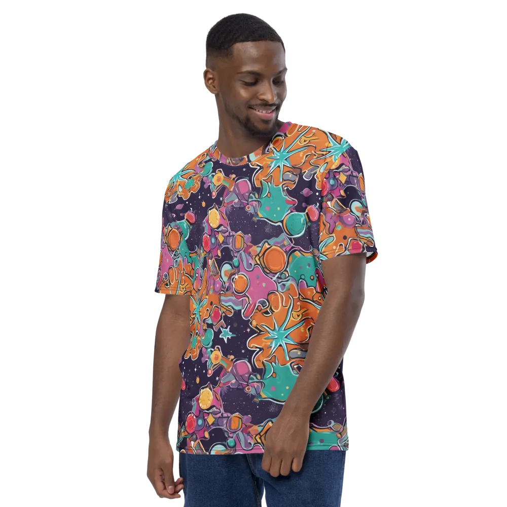 Orbiting Bonbons on Men's Crew Neck T-Shirt — Left