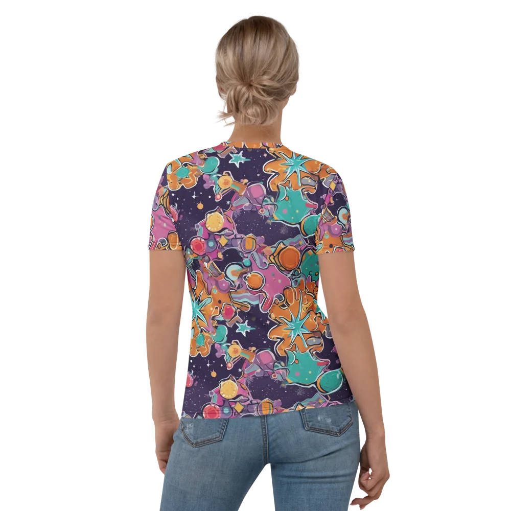 Orbiting Bonbons on Women's Crew Neck T-Shirt — Back
