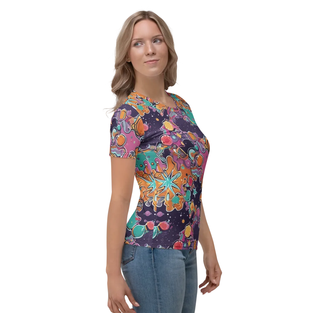 Orbiting Bonbons on Women's Crew Neck T-Shirt — Right
