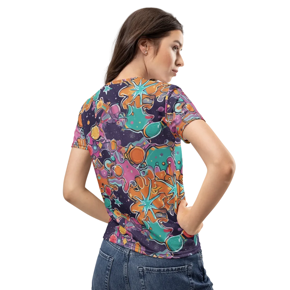 Orbiting Bonbons on Women's Crew Neck T-Shirt — Back