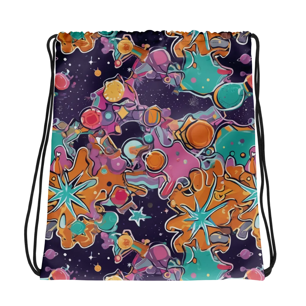 Orbiting Bonbons on Drawstring Bag — Photo