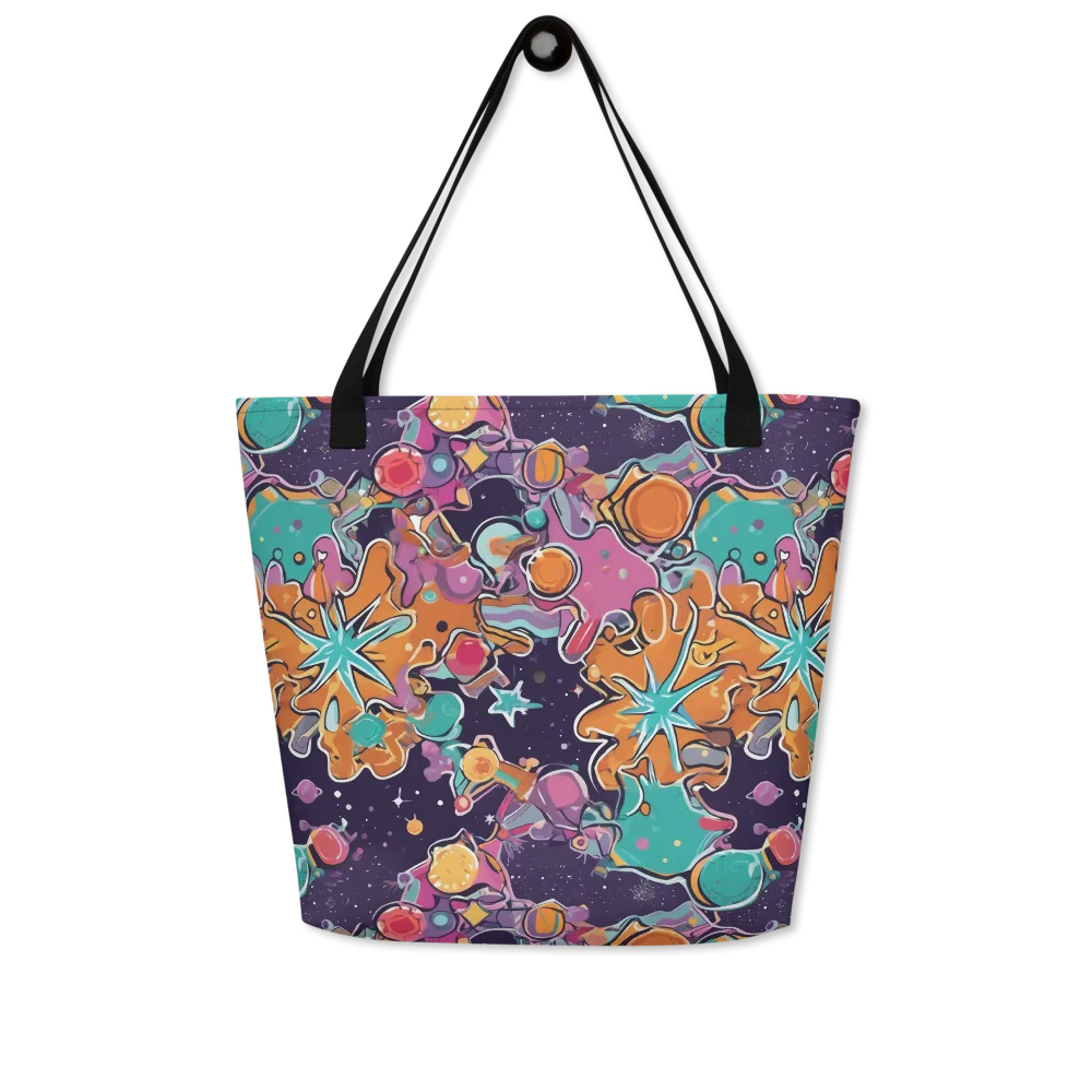 Orbiting Bonbons on Large Tote Bag W/ Pocket — Front