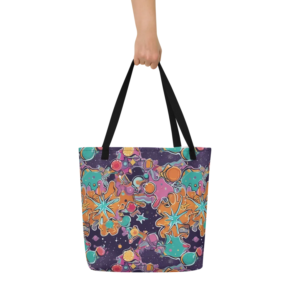 Orbiting Bonbons on Large Tote Bag W/ Pocket — Front