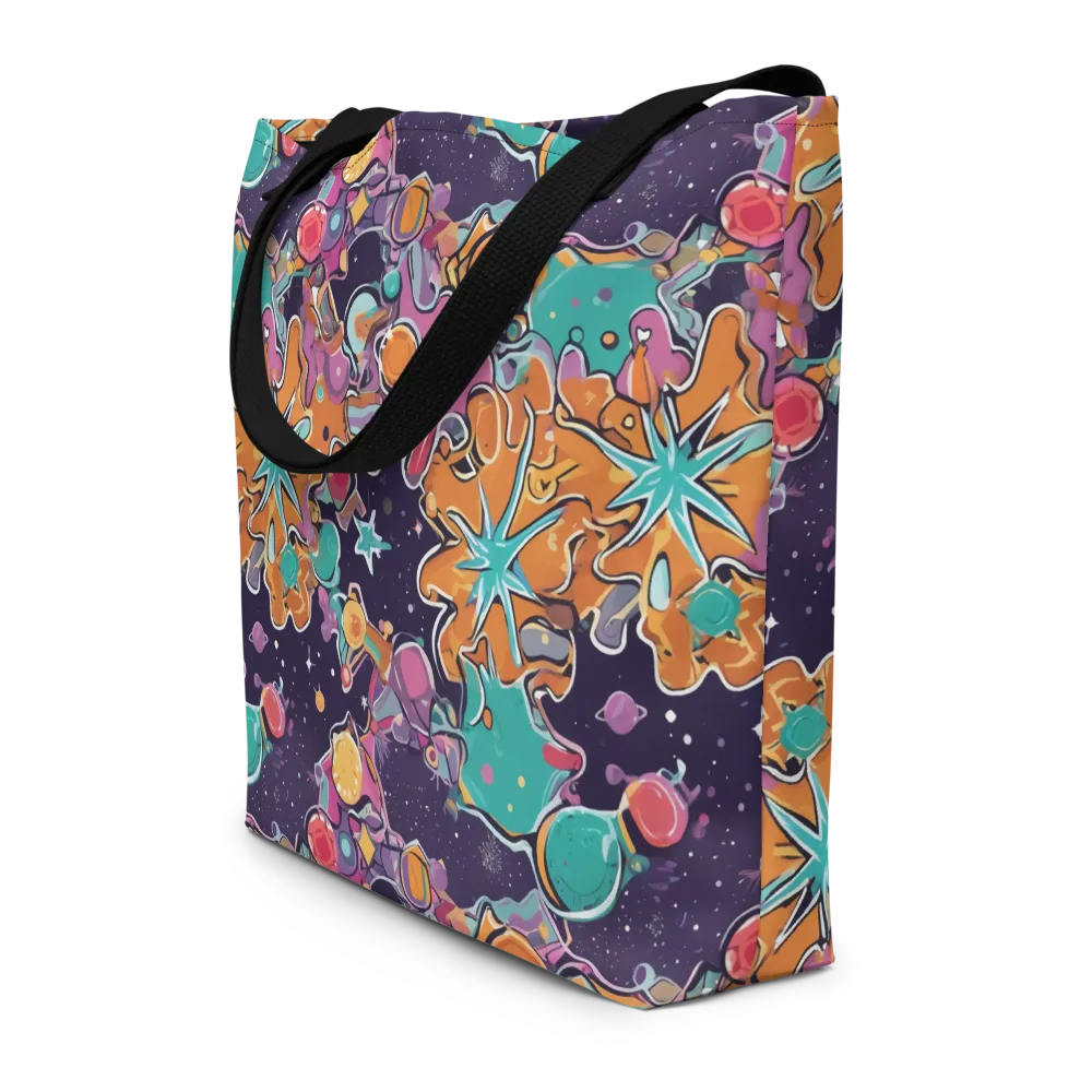 Orbiting Bonbons on Large Tote Bag W/ Pocket — Front
