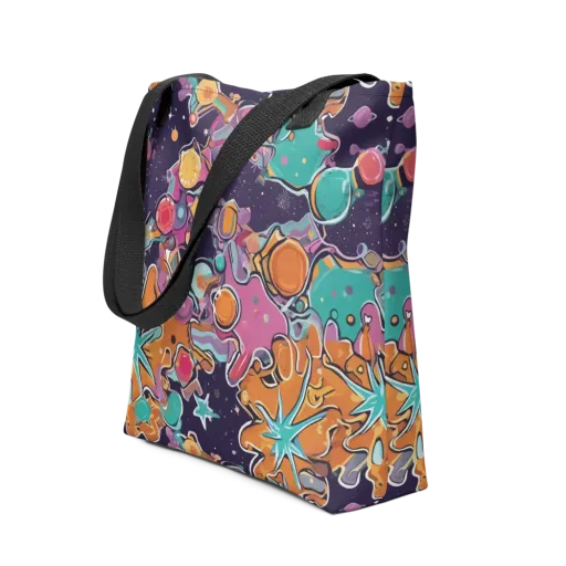 Orbiting Bonbons on a Tote Bag