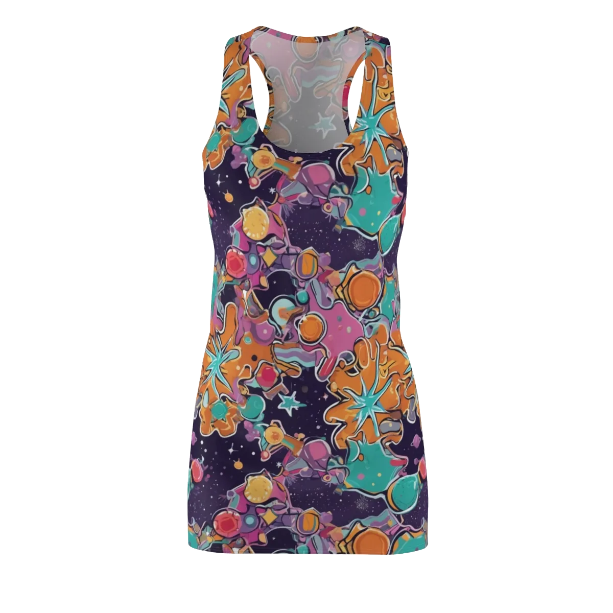 Orbiting Bonbons on Racerback Dress — Front
