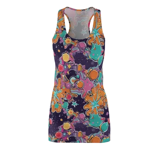 Orbiting Bonbons on a Racerback Dress