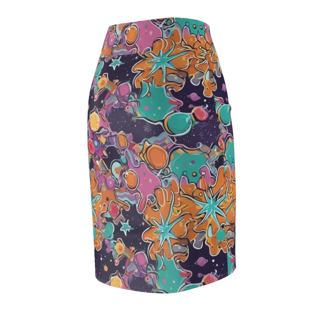 Orbiting Bonbons on Pencil Skirt — Back Side