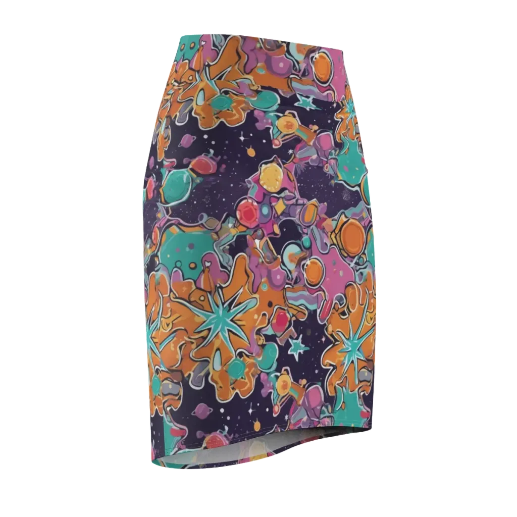 Orbiting Bonbons on Pencil Skirt — Front Side