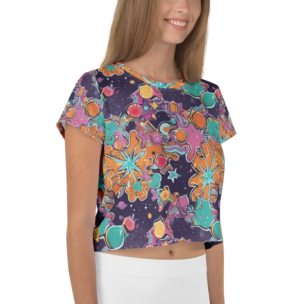 Orbiting Bonbons on Crop Tee — Right