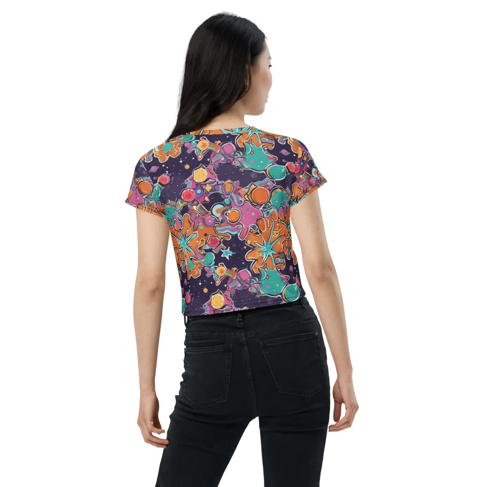 Orbiting Bonbons on Crop Tee — Back