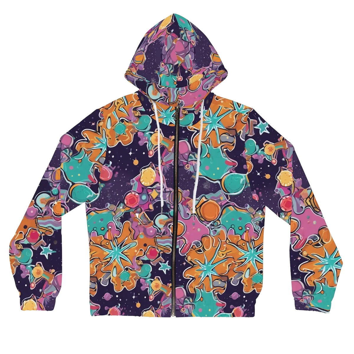 Orbiting Bonbons on Women's Full-Zip Hoodie — Front