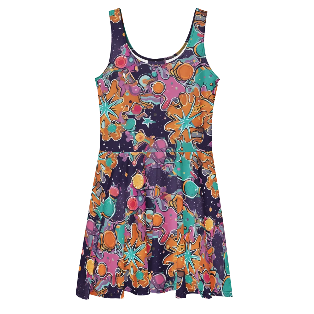 Orbiting Bonbons on Skater Dress — Front