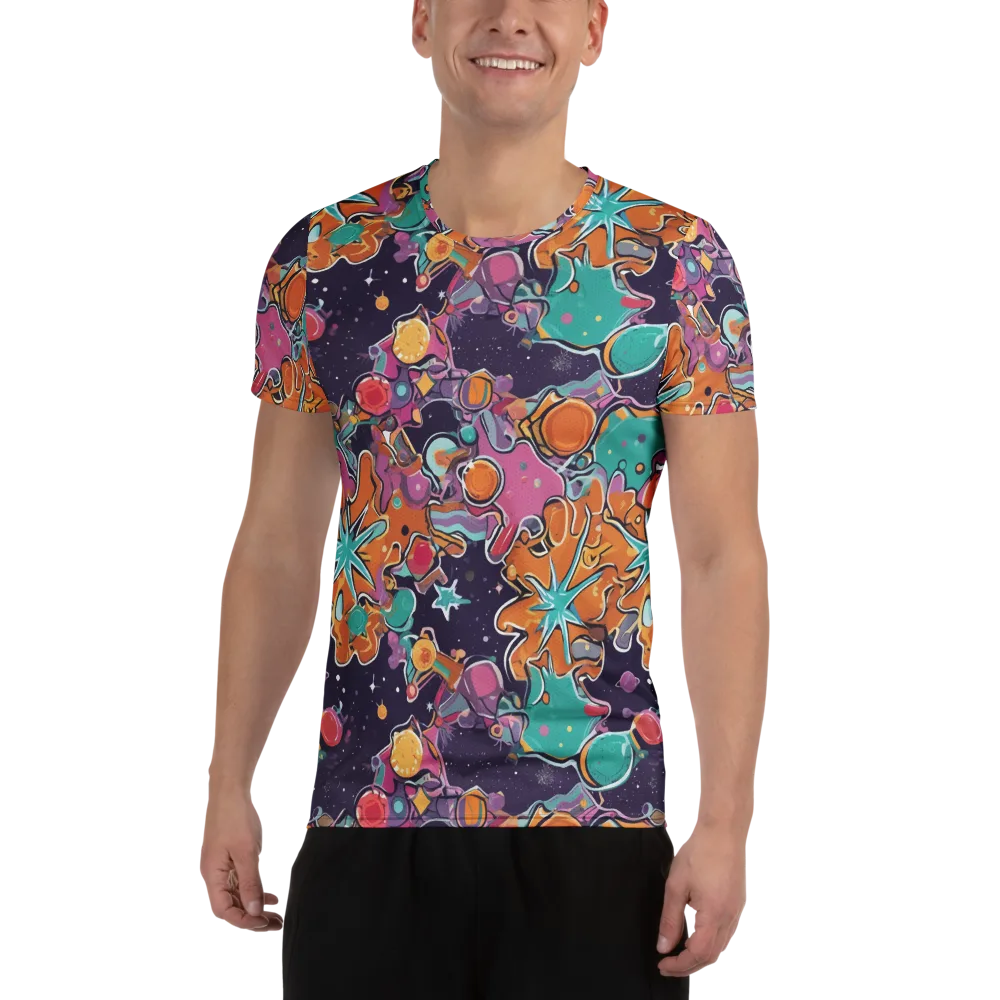Orbiting Bonbons on Men's Athletic T-Shirt — Front