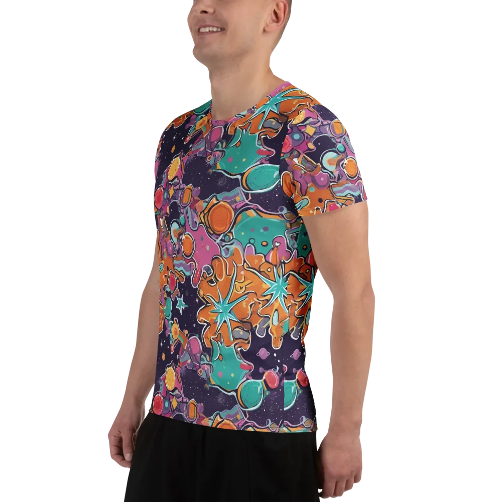Orbiting Bonbons on Men's Athletic T-Shirt — Left