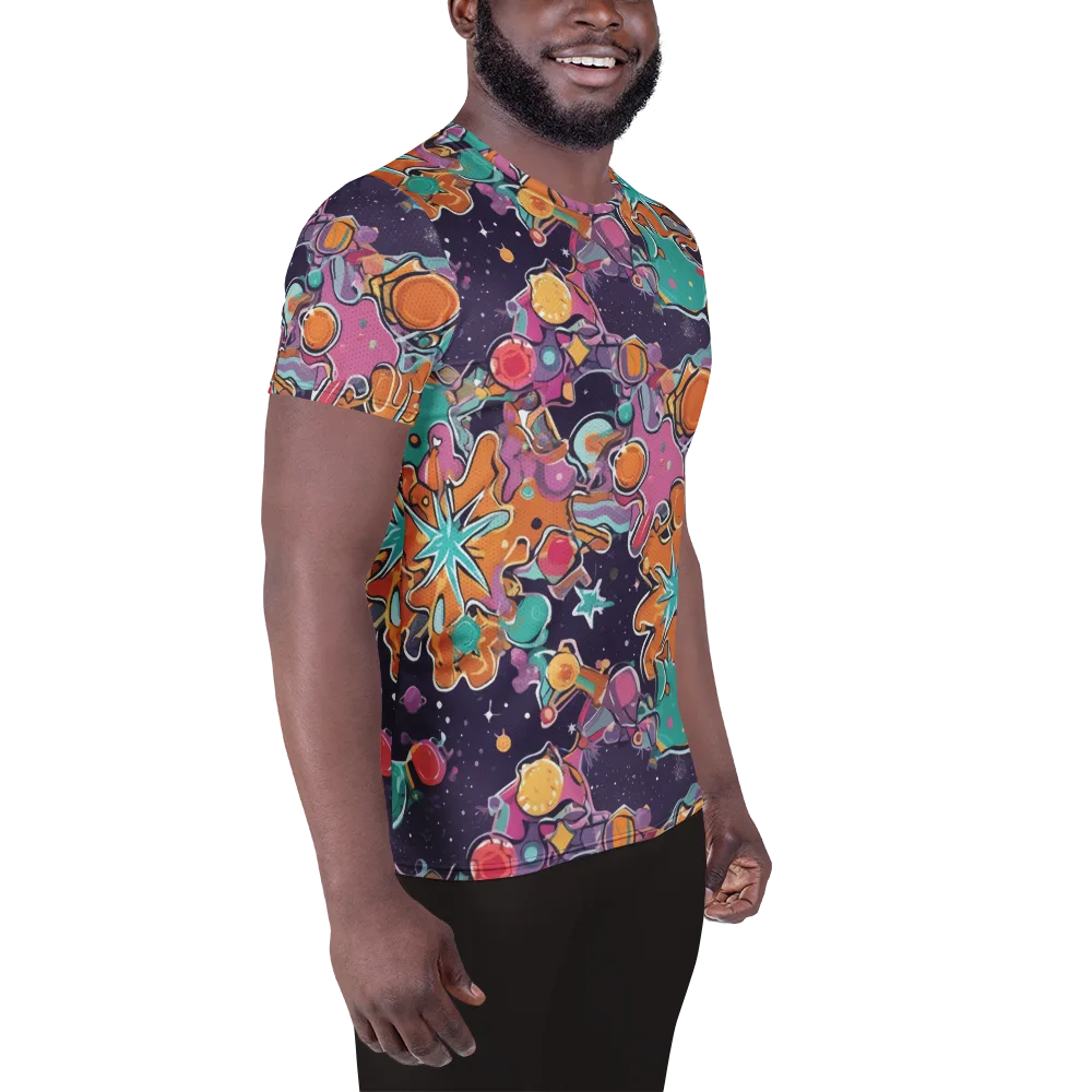 Orbiting Bonbons on Men's Athletic T-Shirt — Right