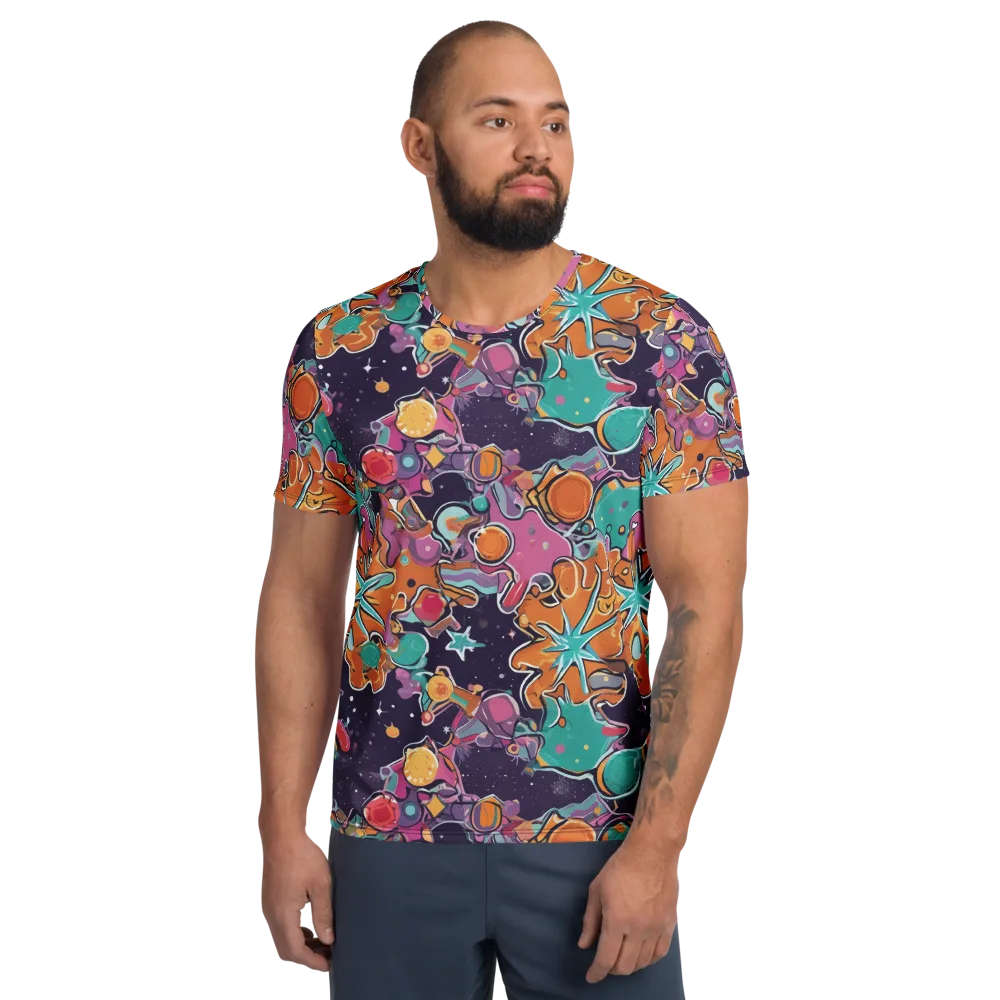 Orbiting Bonbons on Men's Athletic T-Shirt — Front