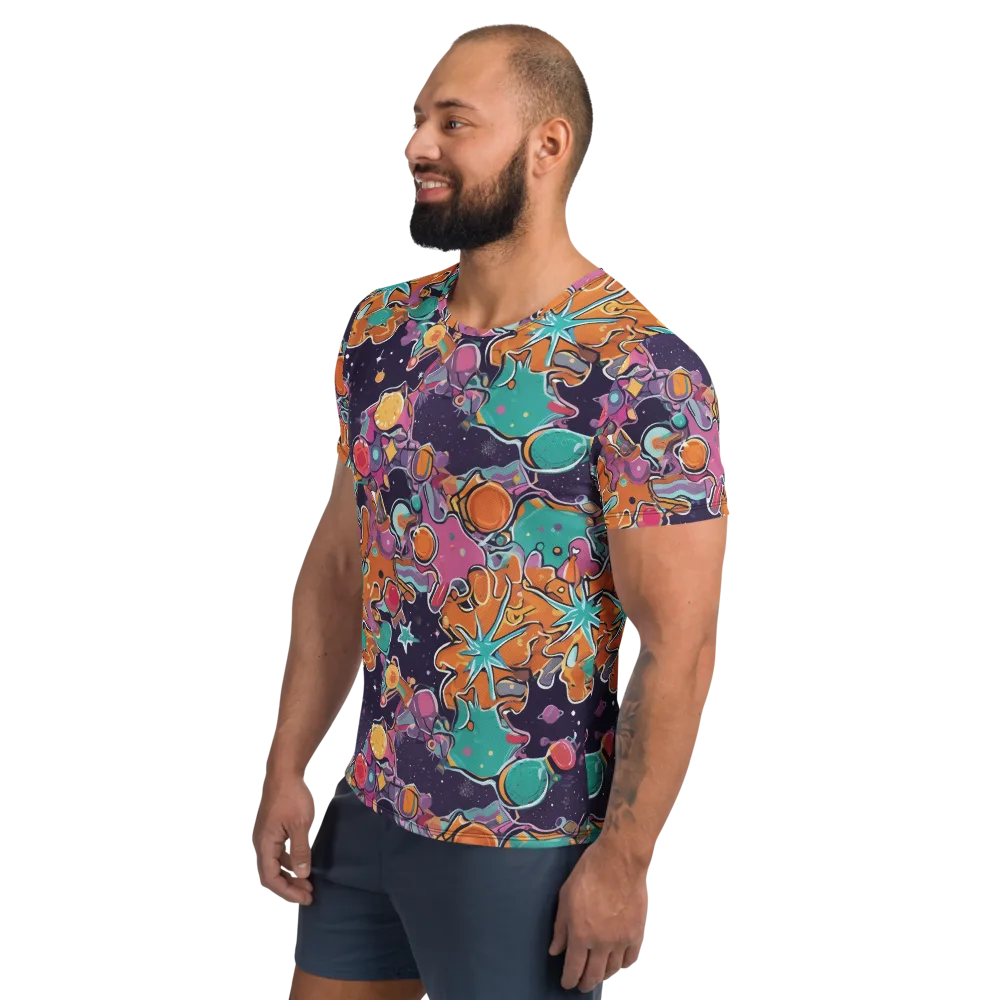 Orbiting Bonbons on Men's Athletic T-Shirt — Left