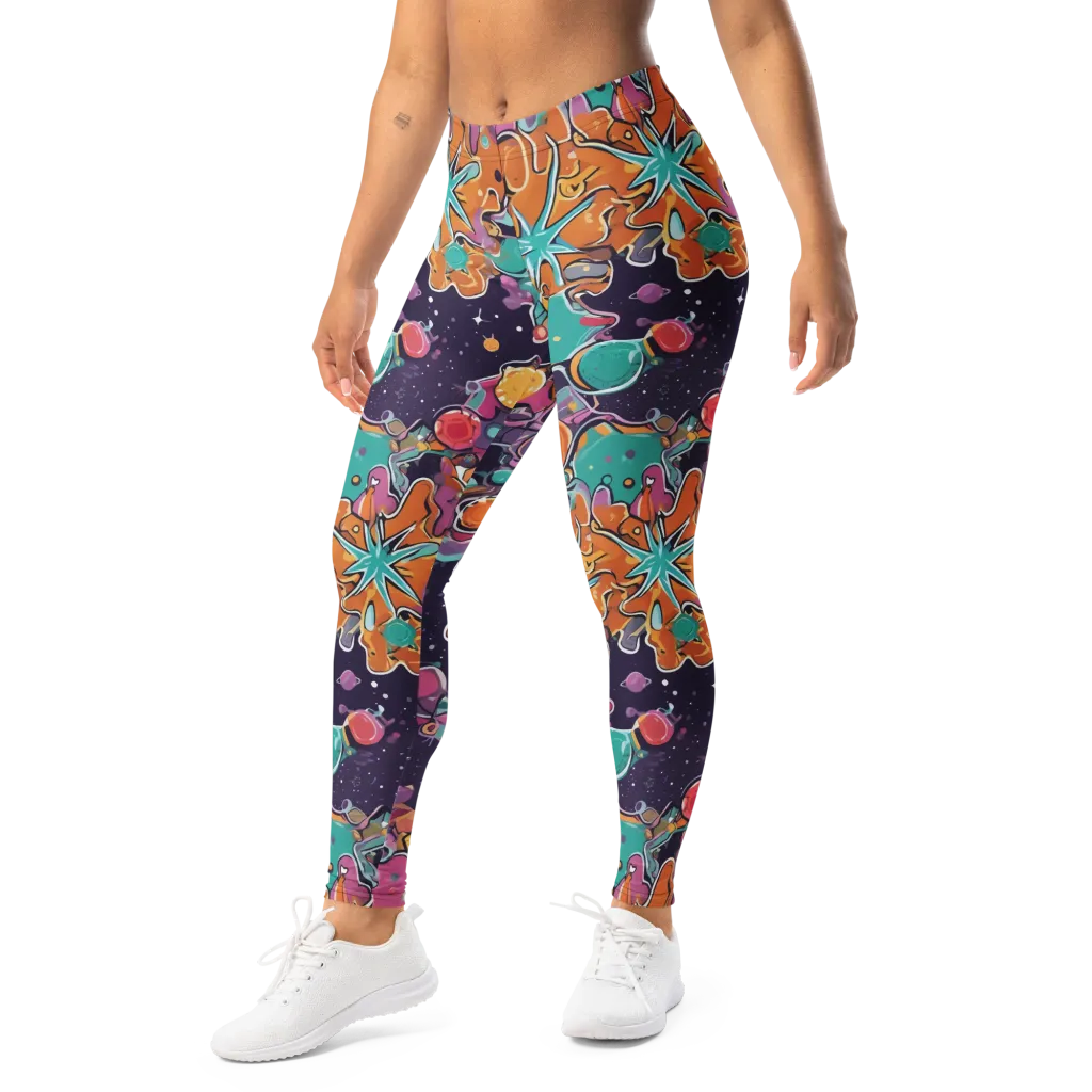 Orbiting Bonbons on Leggings — Left Front