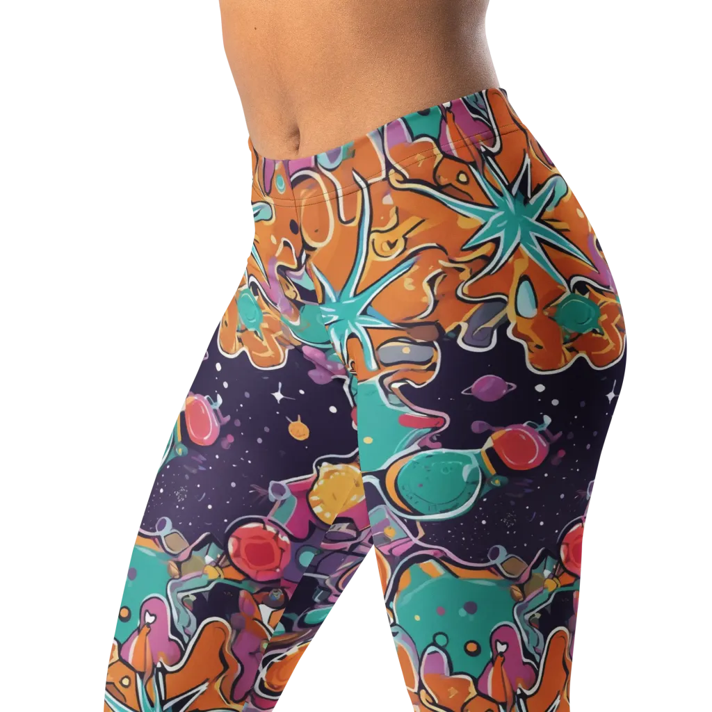 Orbiting Bonbons on Leggings — Left Front