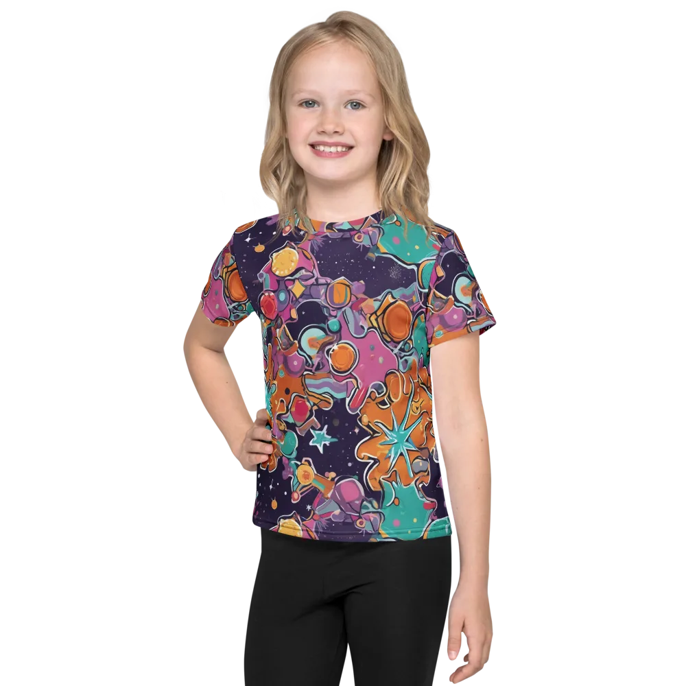 Orbiting Bonbons on Kids Crew Neck T-Shirt — Front