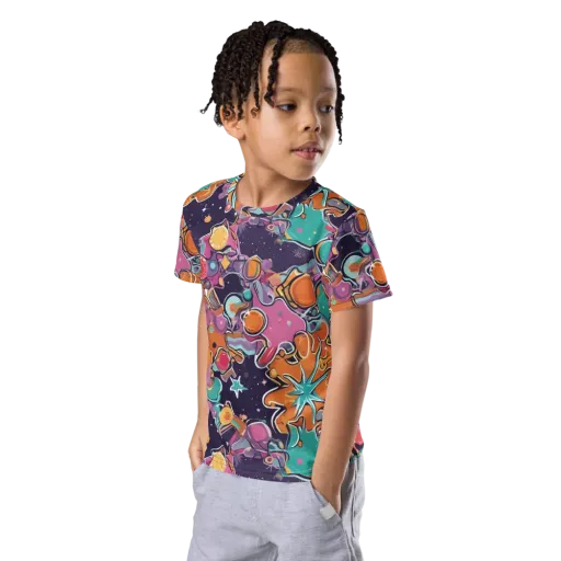 Orbiting Bonbons on a Kids Crew Neck T-Shirt