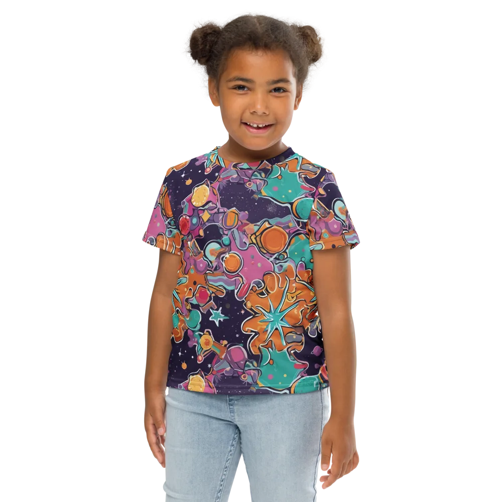 Orbiting Bonbons on Kids Crew Neck T-Shirt — Front