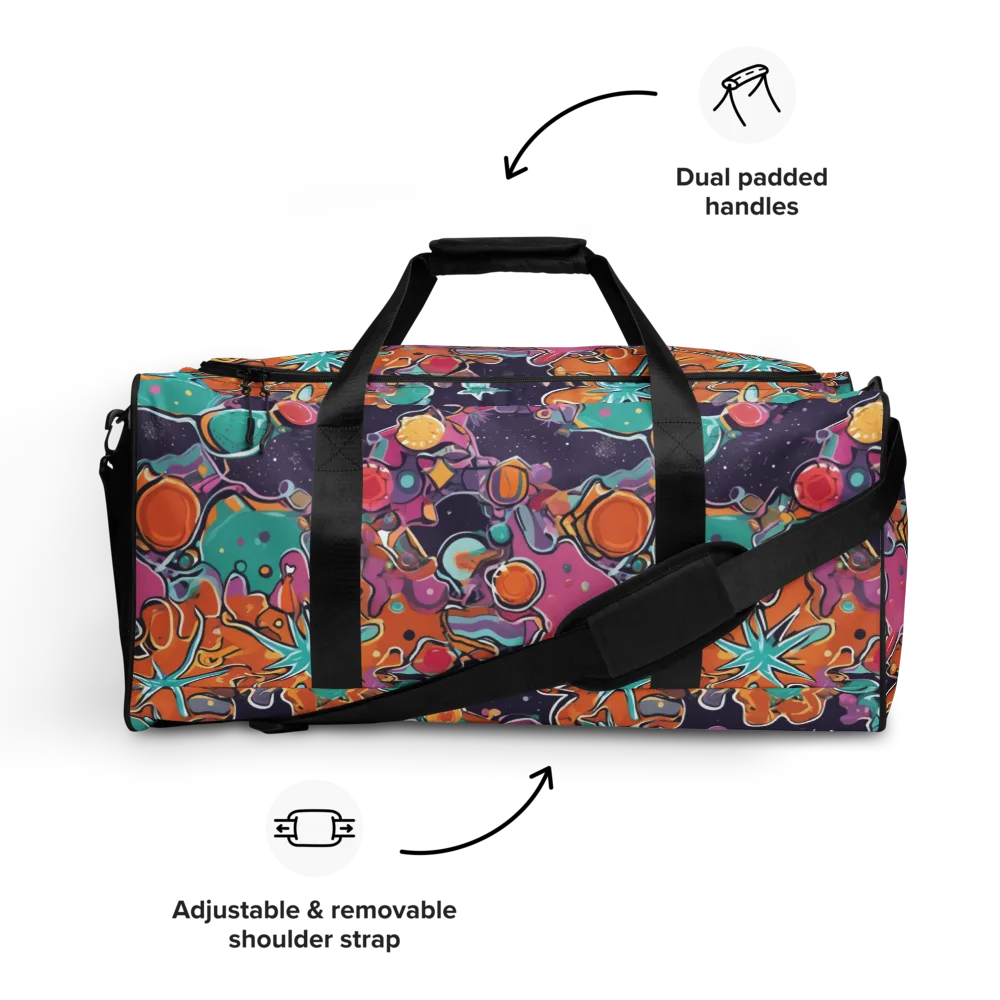 Orbiting Bonbons on Duffle Bag — Front