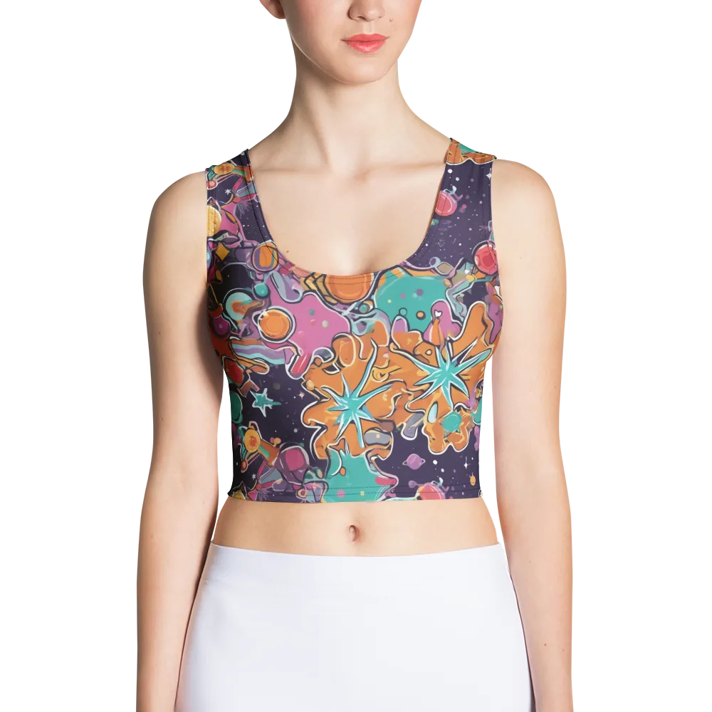 Orbiting Bonbons on Crop Top — Front
