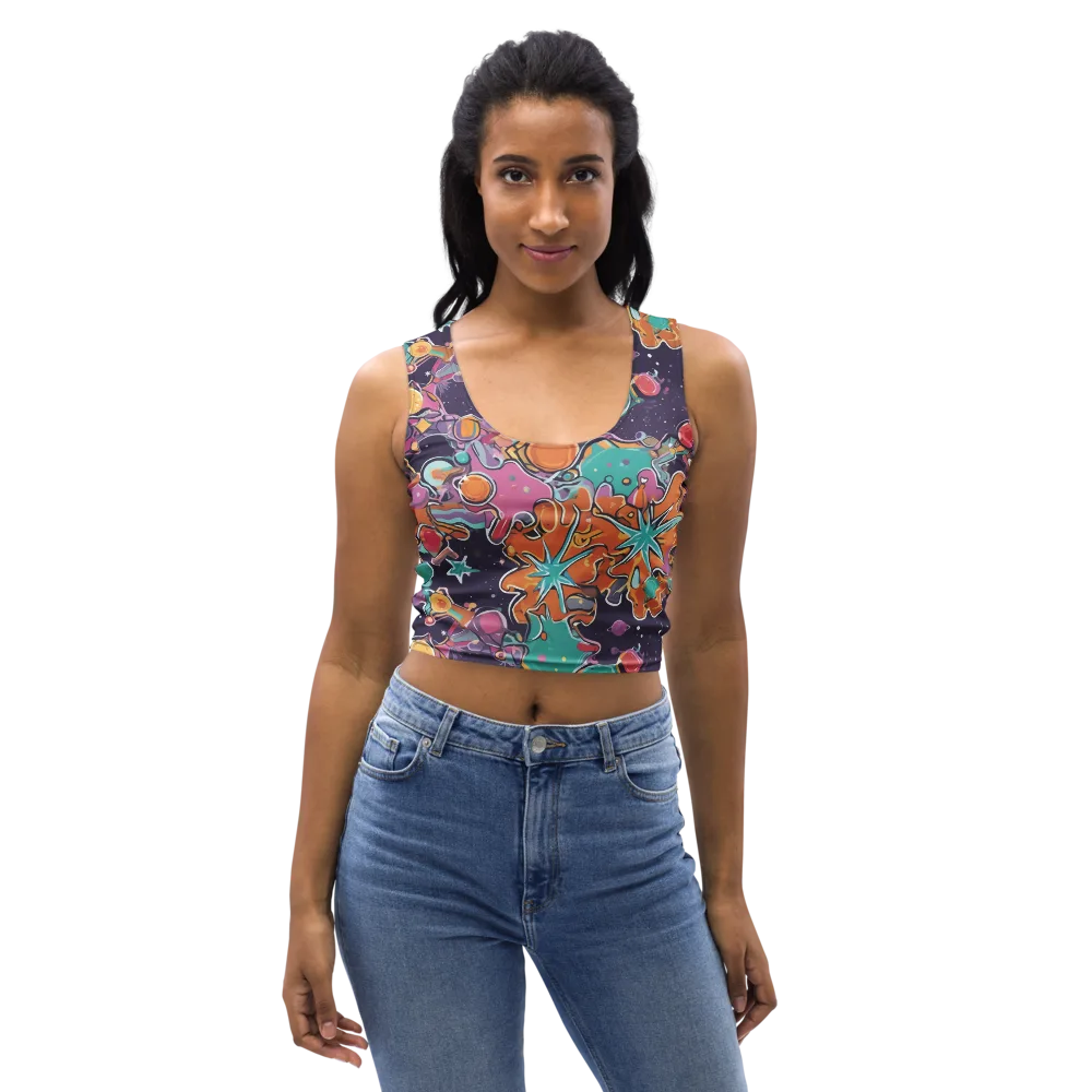 Orbiting Bonbons on Crop Top — Front