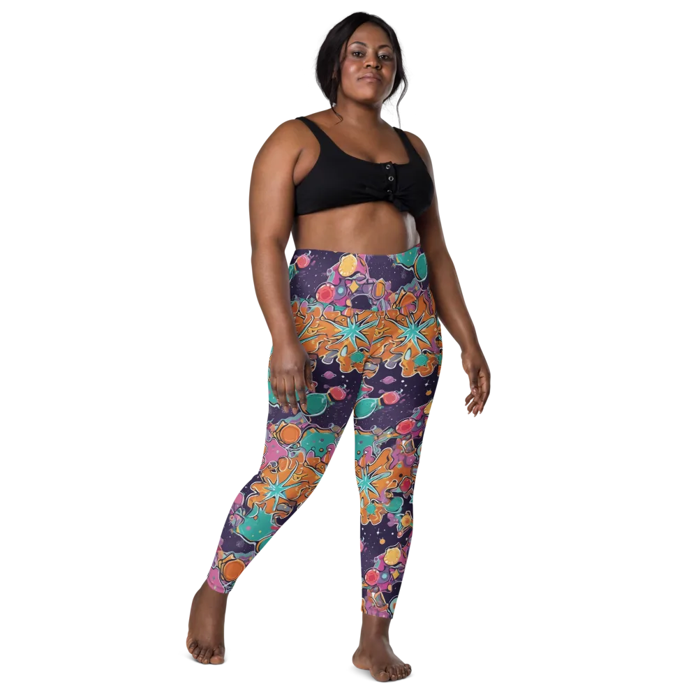 Orbiting Bonbons on Leggings with Pockets — Front