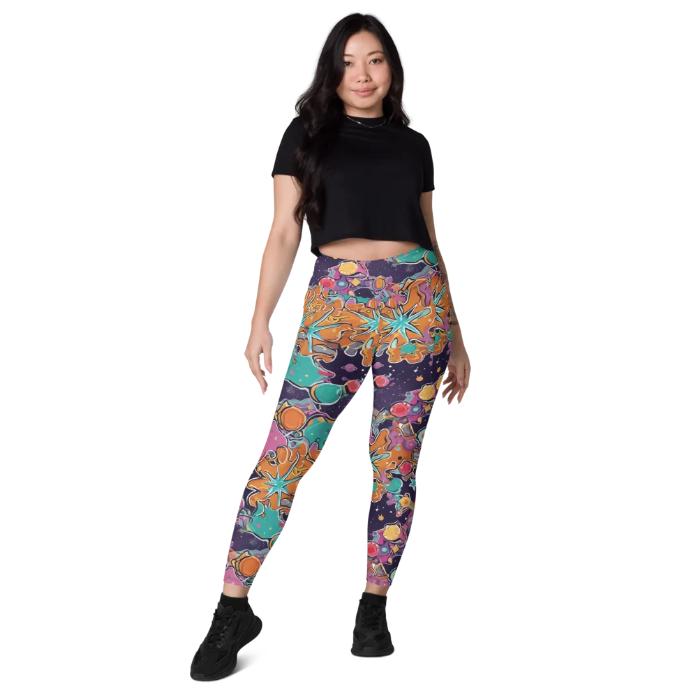 Orbiting Bonbons on Leggings with Pockets — Front