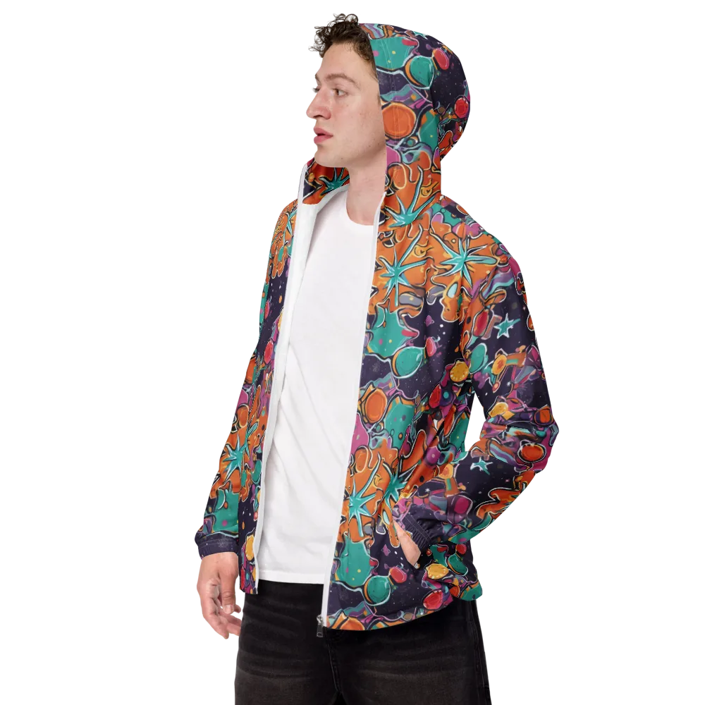 Orbiting Bonbons on Men's Windbreaker — Left Front