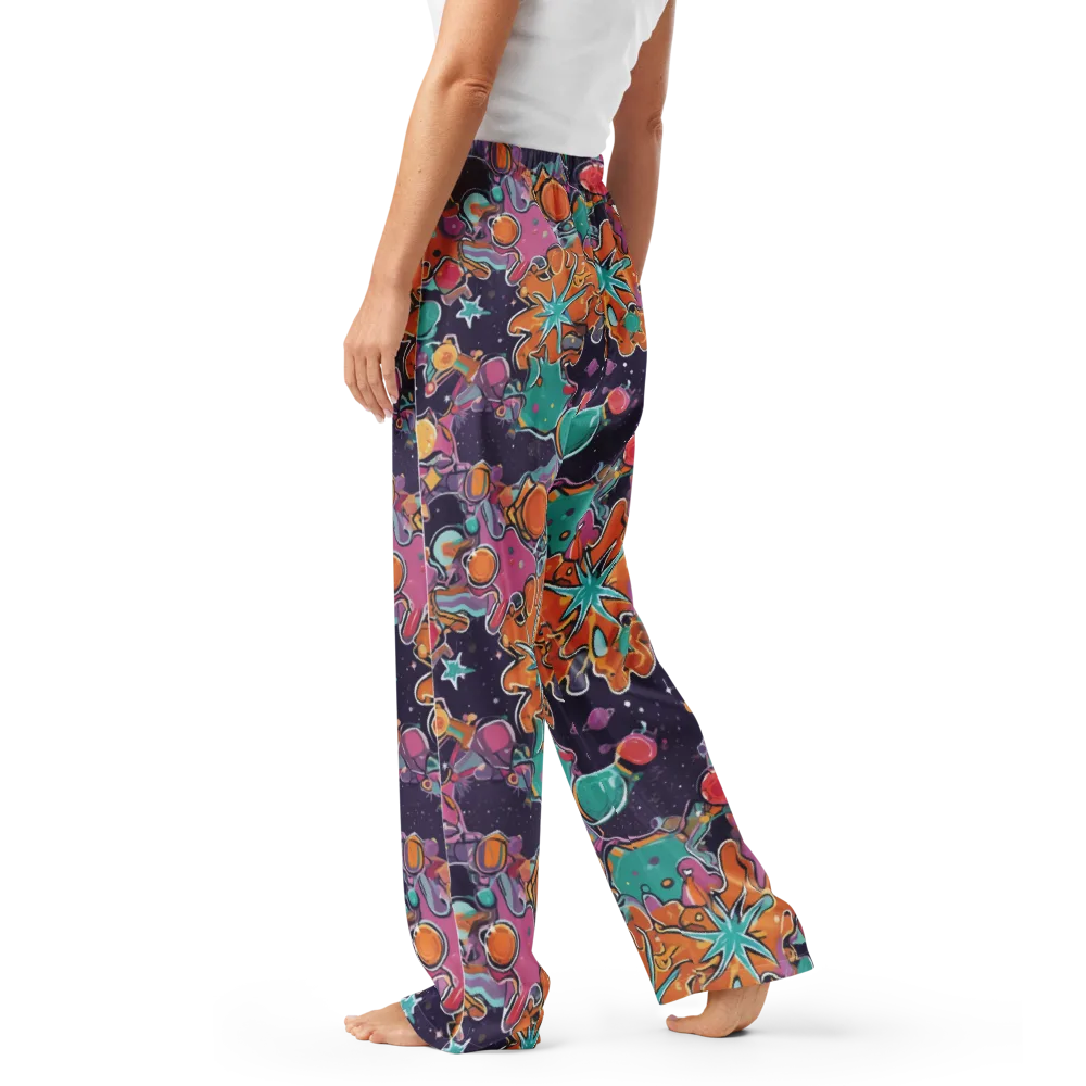 Orbiting Bonbons on Women's Pajama Pants — Left