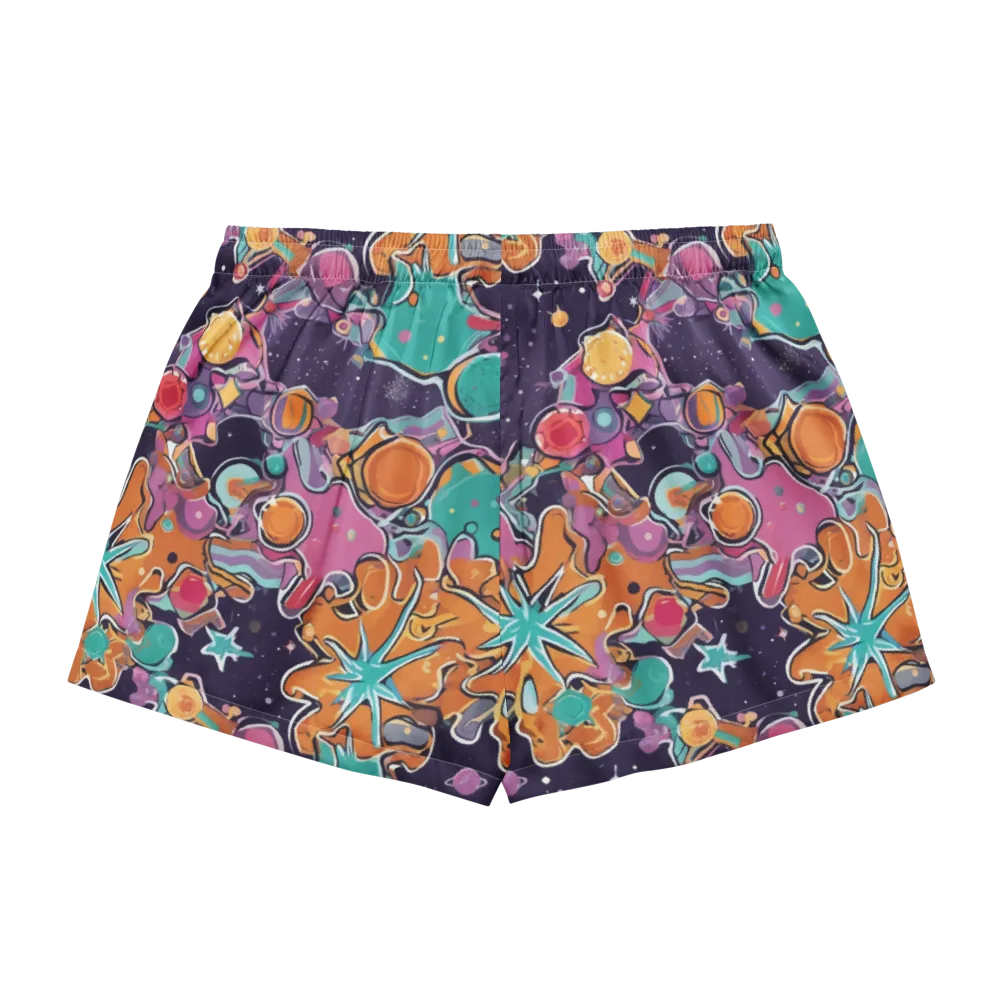 Orbiting Bonbons on Women's Pajama Shorts — Back